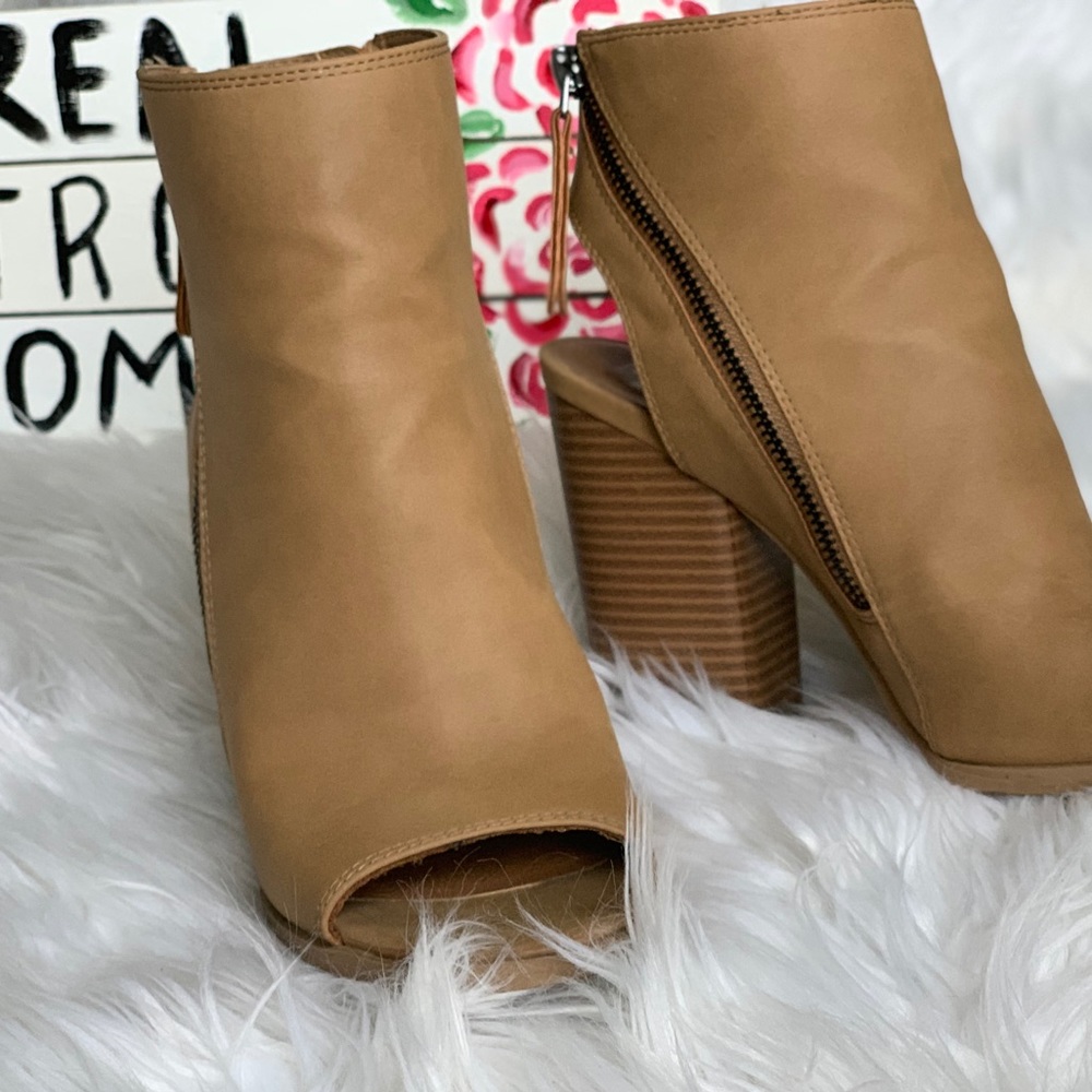 Tan Open Toe And Heel Booties - image 1